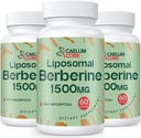 Liposomal Berberine HCL - Berberine 1500mg Aktiverer AMPK & GLP-1, High Bioavailability Berberines Supplement for kvinder og mænd (3 Pack)