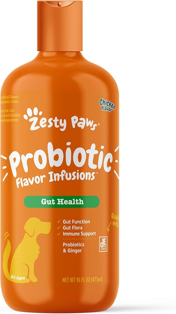 Zesess Paws Probiotiske Flavor infusioner til hunde - 500 Millioner CFU af Probiotika til Gut Health & Flora - Understøtter immunsystemet - kylling flavor