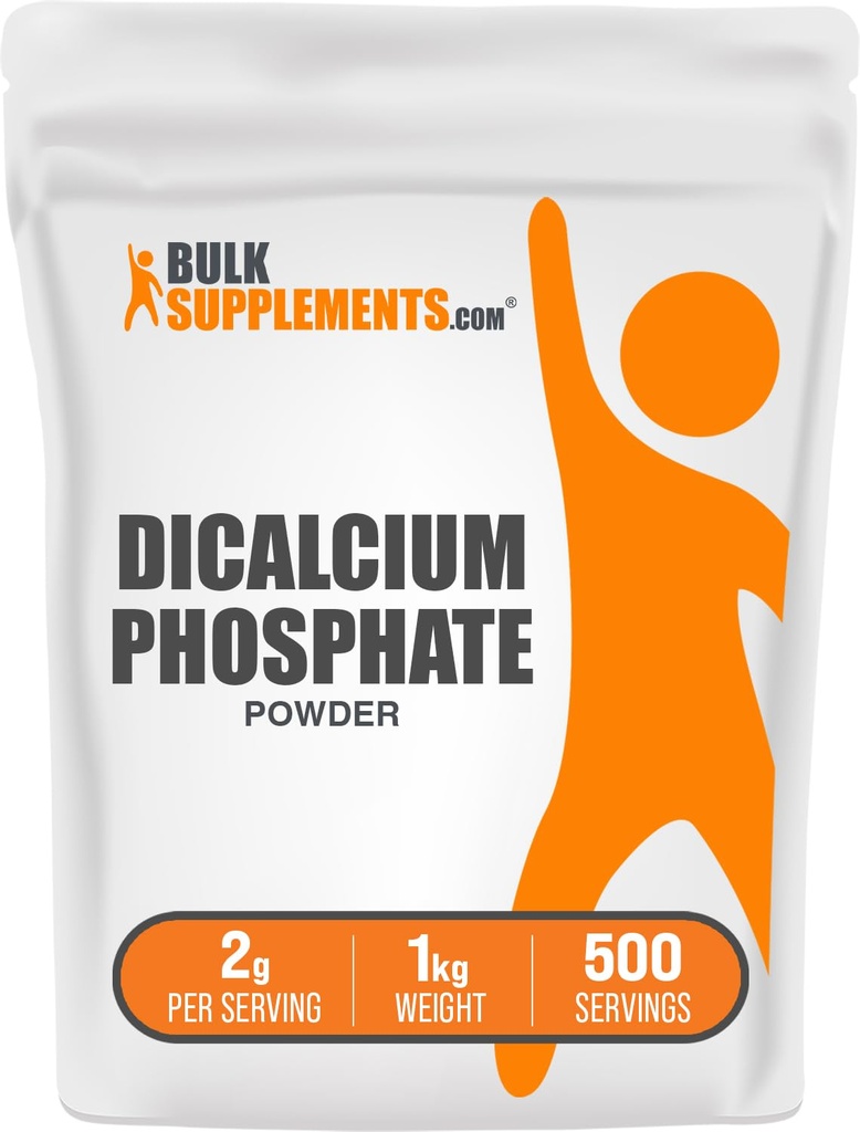BulkSupplements.com Dicalcium Phosphat Powder - Calcium Supplement, DCP Supplement - Unflavored & Gluten Free, 2g per Serving, 1kg (2.2 lbs) (Pack of 1)