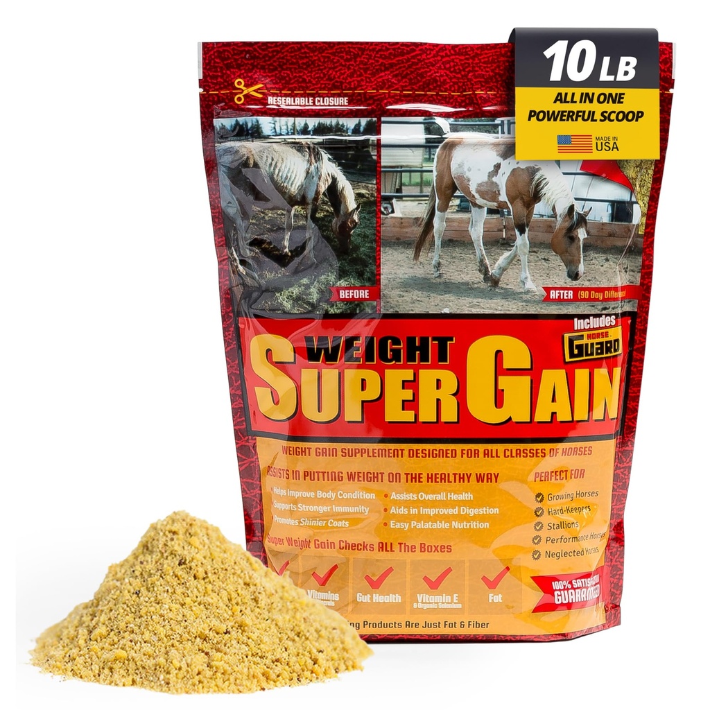 Super vægt Gain 10 LB, Equine Vitamin Mineral, Probiotisk & vægt Gain supplement