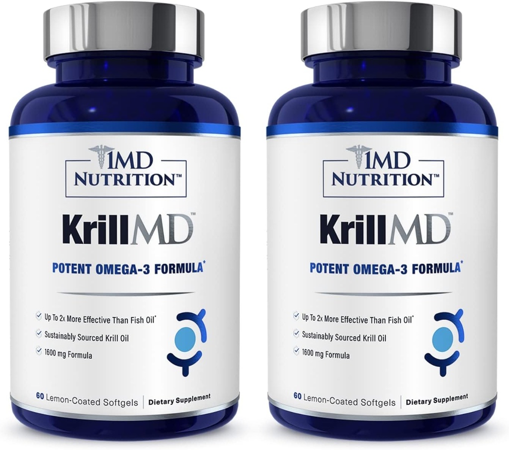 1MD Nutrition KrillMD - Antarktis Krill Oil Omega 3 tillæg med Astaxanthin, EPA, DHA