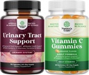 Bundle af D Mannose Kapsler til Urinary Tract Sundhed for kvinder Fast fungerende Super Koncentreret Tranebær 90ct og Chewable C-vitamin Gummier for voksne - Halal C-vitamin immunstøtte Gummies