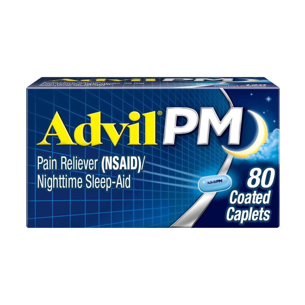 Advil PM 200 mg overtrukne kapsler 80 ea (pakning med 3)