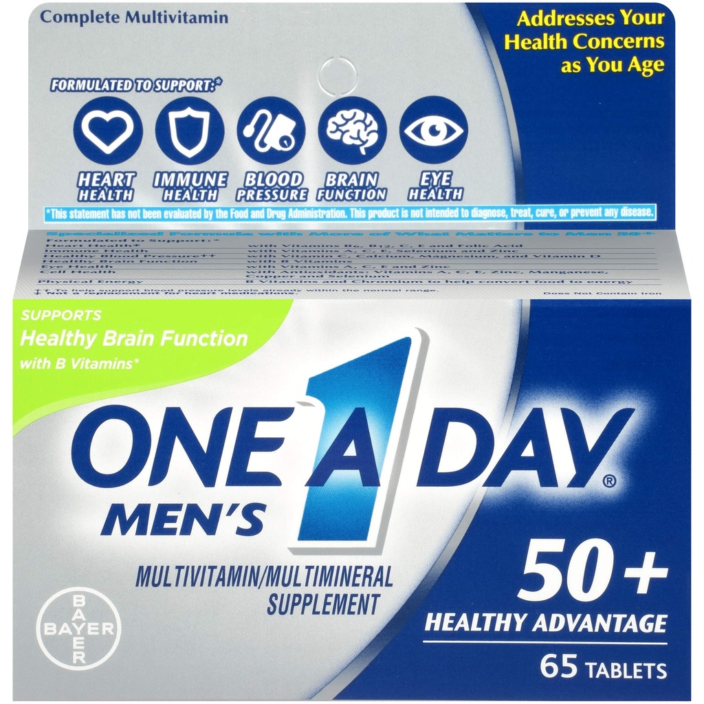 One A Day Mænds 50 + Fordel Multivitaminer, 65 Greve