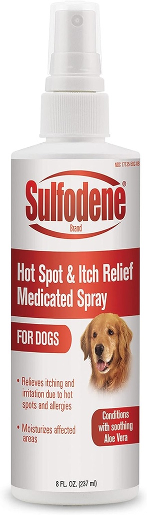 Sulfodene Medicated Spray (8 oz) Hot Spot og Itch Relief Og hjælper med at forebygge infektion Medicin