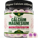 Plant baseret Calcium Gummies 600mg med vitamin D3 K2, Magnesium, Zink til ben Styrke, Sukker Free Calcium Kosttilskud til kvinder & mænd (Certificeret Vegan) fra Sustainable Organic Red Algaes - 60 Counts