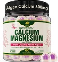 Plant baseret Calcium Gummies 600mg med vitamin D3 K2, Magnesium, Zink til ben Styrke, Sukker Free Calcium Kosttilskud til kvinder & mænd (Certificeret Vegan) fra Sustainable Organic Red Algaes - 60 Counts