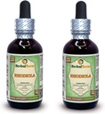 Rhodiola (Rhodiola Rosea) Glycerit, Økologisk Tørrede Rødder Alkohol- Free Liquid Extract (Brand Name: HerbalTerra, Stolt Made in USA) 2x2 fl.oz (2x60 ml)