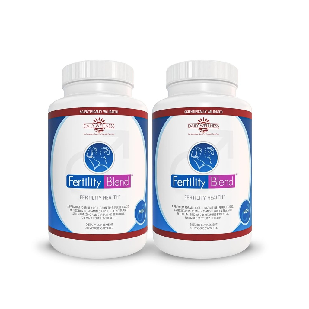 Dagligt Wellness for mænd - Mandlige Fertilitet Kosttilskud, Vitamin Blend piller - Mandlige greve Pre- Conception for ham - Fertilitet Kosttilskud til mænd - 60 kapsler, 2 pakker