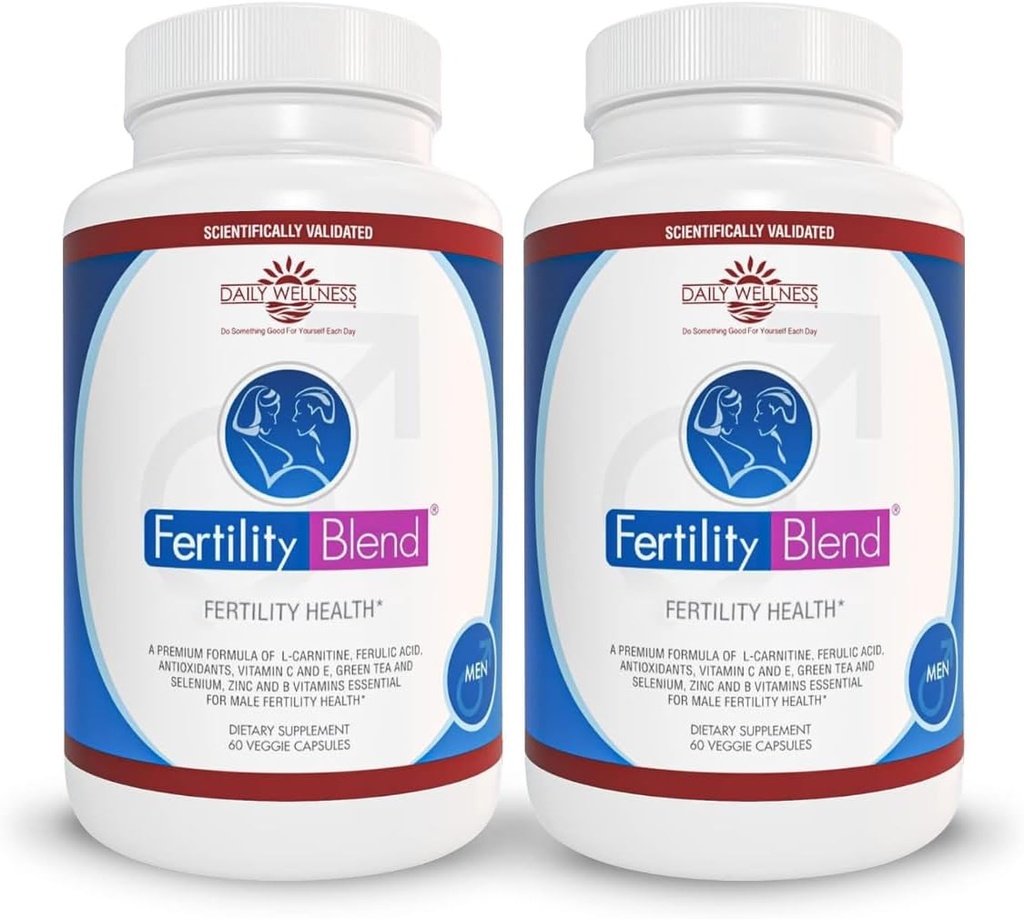Daily Wellness for Men - Male Fertility Supplements, Vitamin Blend Pills - Male Count Pre-Conception for Him - Fertility Supplements for Men - 60 Capsules, 2 Pack
