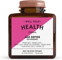 Anti-Aging Skin Support Supplement - Well Told Health Age Defier with Organic Amla, Cacao, and Resveratrol from Organic Grapes - Non-GMO + Vegan (60 Capsules)