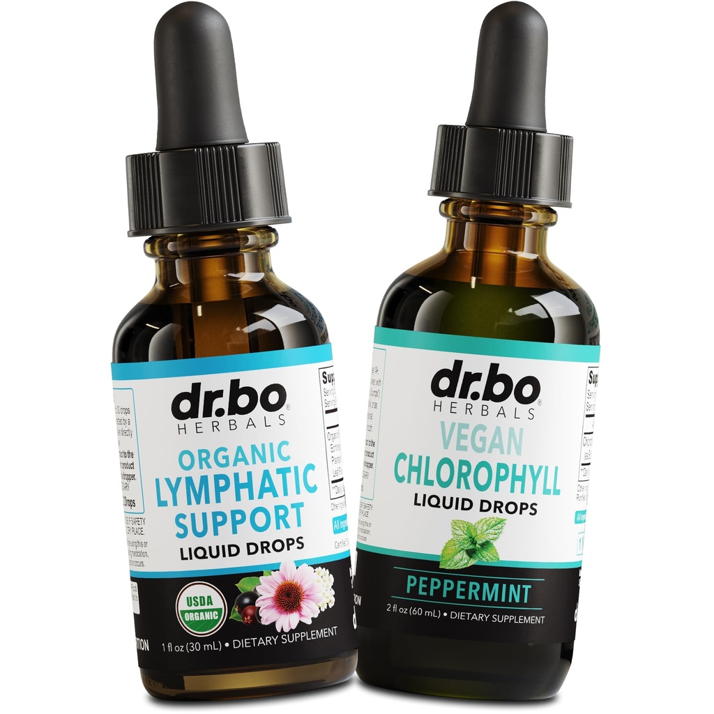 Lymporial Drainage Kosttilskud & Chlorophyl - Organic Lymporial Support Liquid Drops Cleanse & Liquid Chlorophyll Drops Odor Cleanse Body Detox - Intern Deodorant Detox Drainage