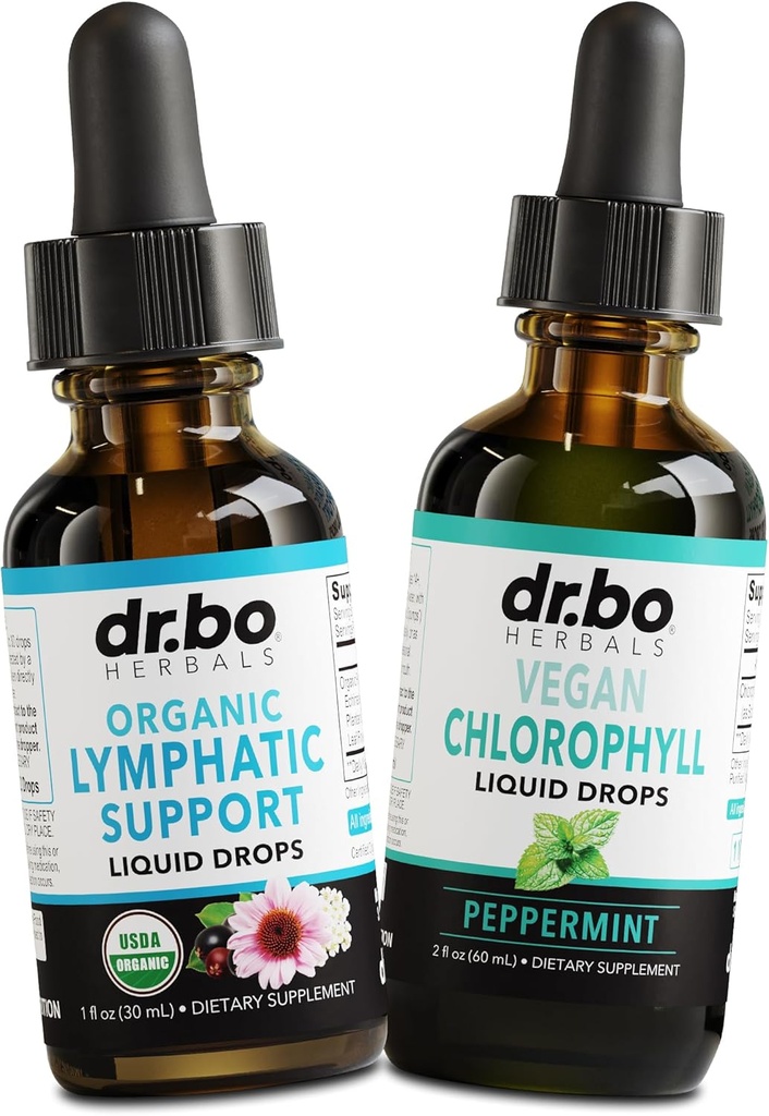 Lymporial Drainage Kosttilskud & Chlorophyl - Organic Lymporial Support Liquid Drops Cleanse & Liquid Chlorophyll Drops Odor Cleanse Body Detox - Intern Deodorant Detox Drainage