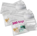 Pill Pouch Tasker - (Pack of 300) 3 "x 2,75" - BPA Gratis, Poly Bag Disponible Zipper Pills Sække, Daily AM PM Travel Medicine Organizer Storage Pouches, Best Clear Genanvendelige med Write- on Labels