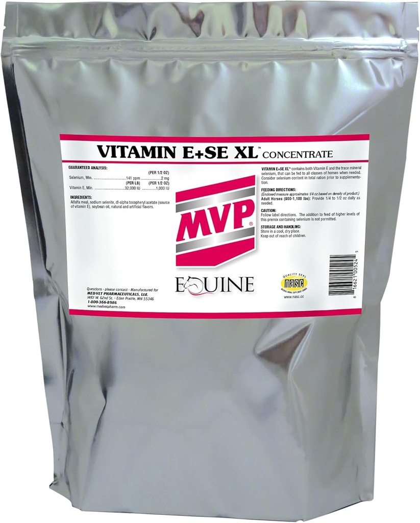 Vitamin E / SE XL (10lb) Koncentreret formel til støtte sund muskel funktion i heste