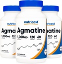 Nutricost Agmatine Sulfate 1000mg, 120 Capsules (3 Bottles) - Gluten Free, Non GMO, 500mg Per Capsule