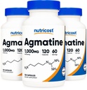 Nutricost Agmatine Sulfate 1000mg, 120 Capsules (3 Bottles) - Gluten Free, Non GMO, 500mg Per Capsule