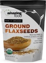 Amazing Food Ground Flaxseed Powder Measures 124; 2 Lbs Measures 124; USDA Certified Organic Measures 124; Vegan Measures 124; Non- GMO Measures 124; Gluten Free Measures 124; Made in USA