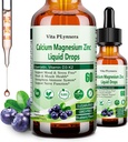 Calcium Magnesium Zink, Liquid Calcium Magnesium Citrat med vitamin D3 K2, B6, Omega-3, High Potency Liquid Magnesium Calciumdråber w. Urtetilskud til ben, muskel, slaphed, søvn, nerve
