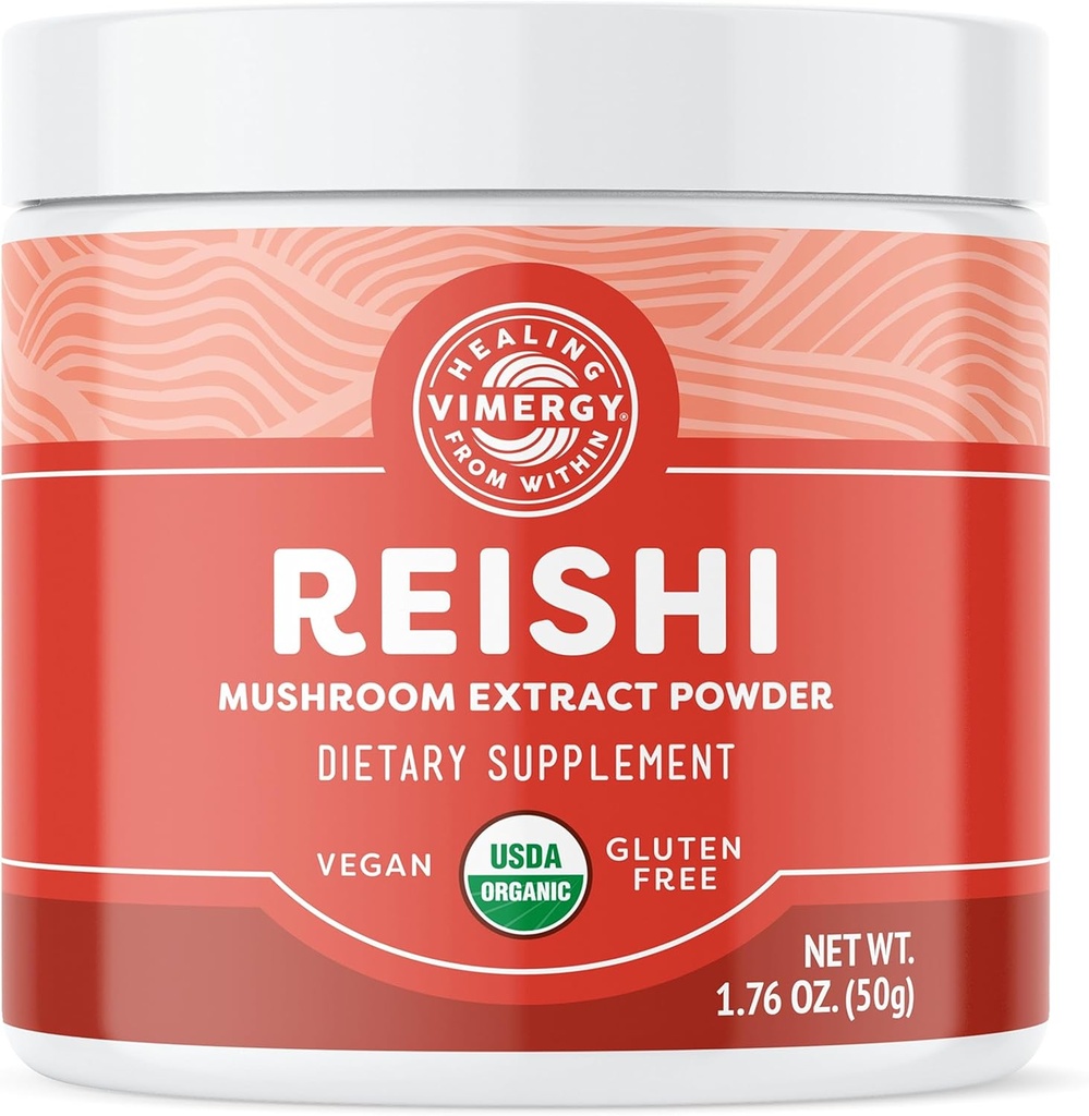 Vimergy Reishi Powder - Superfood Cellular Support * - Fordele immunforsvar * - USDA Certified Organic, Vegan, Paleo-Friendly, Gluten- Free - 33 Serveringer