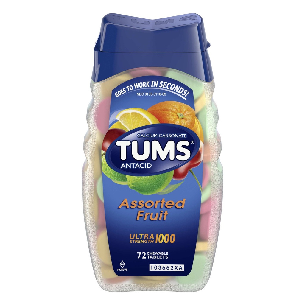 Tums Calcium Rich Ultra Strength 1000 - Diverse frugter - 86 tabletter