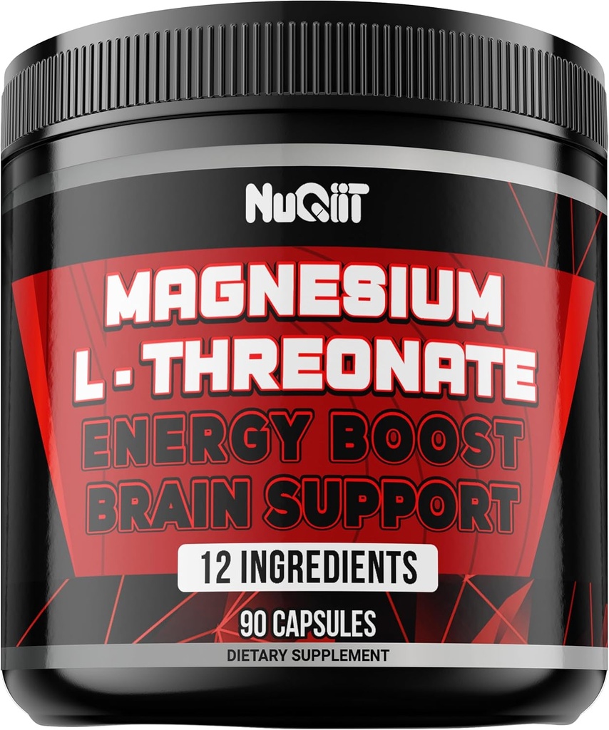 Magnesium L-Threonate med Irish Sea Moss, L-Theanine, og mere - 90 kapsler - Imponerende fordele for Support Mood, Brain Health, Energiproduktion, Evne til at huske, Fokus
