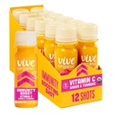 Vive Organic Vitamin C + immunforsvar Skudt, Cold- presset gurkemeje, Ginger & Acerola Cherry, Gluten Free, Vegan, Immunity Boost Vitamin C, 2 Fl Oz (Pack of 12)