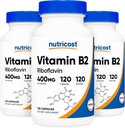 Nutricost vitamin B2 (Riboflavin) 400mg, 120 kapsler (3 flasker)