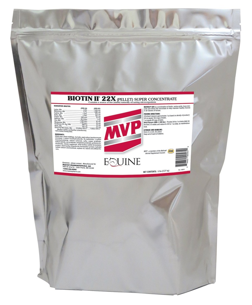 Biotin II 22X (5lb) Hoof Supplement for heste