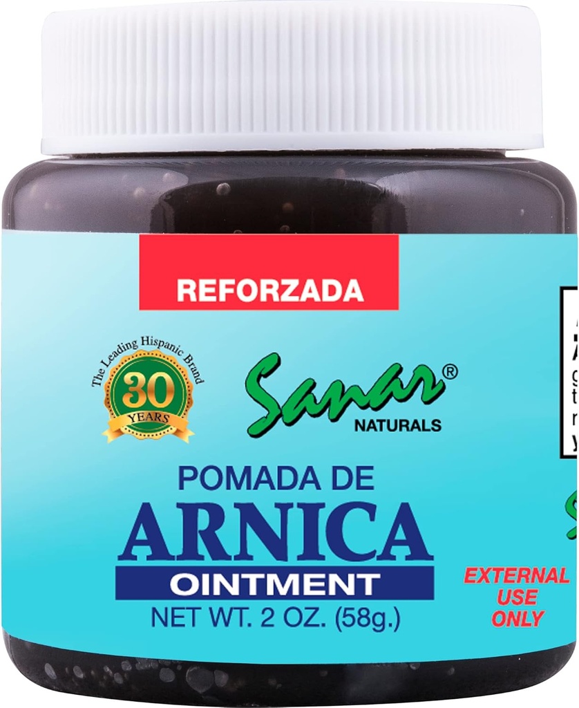 Sanar Naturals Arnica Dark Salve Relief, 2 oz - Hurtig handling for fælles, Tilbage, Neck, Knee, Hand, Foot og mere, Rejsestørrelse
