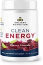 Ancient Nutrition Clean Energy Powder, Cherry Limeade, understøtter sund energi og kognitiv sundhed, fremmer mental alerness og fokus, 30 Serveringer
