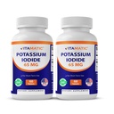 Vitamatic Kalium Iodide 65 mg per servering - 60 tabletter - Thyreoideaunderstøttelse - KI piller (60 greve (pakke med 2))