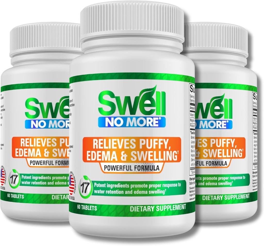 for hævede fødder og ankler, Reducere hæveben, Edema Relief for ben, Edema, Ankle hævelse Relief, Vand piller for hævede ben, Reducerer Puffy øjne, Hævelse Reducer. (3 Pack / 3 Måned Supply)