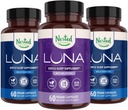 Nested Naturals Luna Melatonin- Free (120 Veganske Kapsler) & Luna Naturlig Søvnhjælp med Melatonin (60 Veganske Kapsler) for Deep Sleep Medic124; Non- Habit Forming
