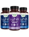 Nested Naturals Luna Melatonin- Free (120 Veganske Kapsler) & Luna Naturlig Søvnhjælp med Melatonin (60 Veganske Kapsler) for Deep Sleep Medic124; Non- Habit Forming