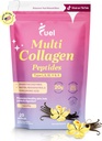 Fuel Multi Collagen Peptider Powder - 20g Hydrolyzed Collagen I, II, III, V & X til hår, hud, negle & fælles støtte - bedre absorption - Keto & Gluten Free, Fransk Vanila 8.67oz