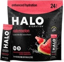 Halo Hydration - Electrolyte Drink Mix 124; Hydration Powder Packets • 124; Vandmelon Flavor - til Sport og Cykling • 124; Easy Open Single Serving Stick (24 Pack)