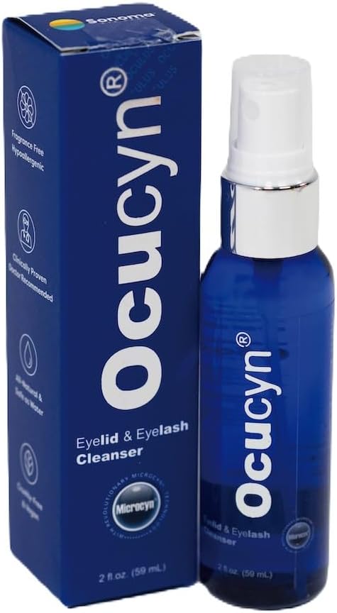 Ocucyn Daily Eyelid Cleanser, All- Natural og Pure Hypoklorous Acid Spray Forsigtigt Cleans Eyelids, Treat Blepharitis Symptomer, Tør Øje, Øjenirritation, Ideel til daglig brug.