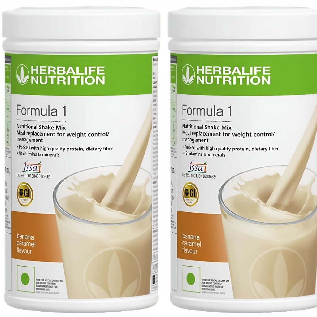 Herbalife Formel 1 Nutritional Shake Mix - pakke af 2, 500g hver - Herbalife Shake - Herbalife Protein Powder - Herbalife Vægttab Meal udskiftning (Banana - Banana)