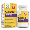 Terry naturligt Curamin Nighttime - Curcumin & DLPA Capsule Supplement - Non- GMO supplement til støtte sund søvn & afslapning - Urte supplement med Melatonin - 60 kapsler