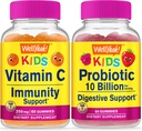 WellYeah C-vitamin Kids + Probiotika 10B Kids, Gummies Bundle - Great Tasting, Vitamin Supplement, Gluten Free, GMO Free, Chewable Gummy