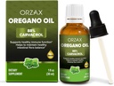 ORZAX Oregano Oil Drops med Olivenolie - 88% Carvacrol og 0,3% Thymol - Non-GMO & sukker- Free & Gluten- Free & Vegan - Urtetilskud til immunforsvar og fordøjelsessygdomme - 30 ml - 200 dages forsyning