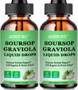 (2 Pack) Soursop Graviola Leaf Liquid Drop Note 124; Soursop Bitters Liquid w / Sea Moss, C-vitamin & kanel til Cell Support & Regeneration, Immunitet, Lever, Zzz & Antioxidant