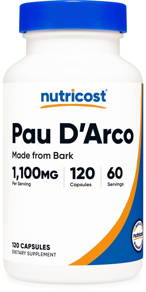 Nutricost PAU D 'Arco Inner Bark 1100mg, 120 vegetariske kapsler (60 Serv) - Non- GMO & Gluten Free