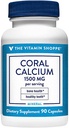 Vitamin Shoppe Coral Calcium 1.500MG - Eco Safe Source of Calcium, Magnesium & Trace Minerals to Support Sunde Knogler og tænder (90 kapsler)