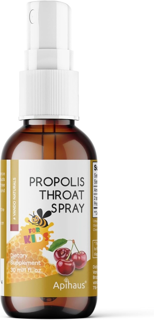 Propolis & Herb Throat Spray til børn med Cherry Flavor, 1 Fluid Ounce