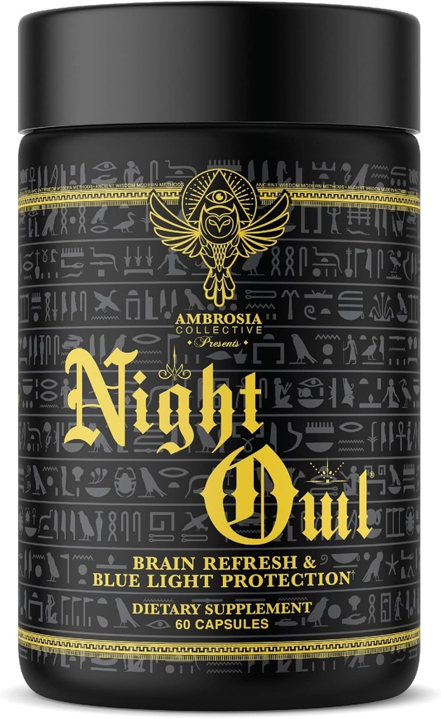 Ambrosia Night Owl - Eye Health against 124; Protect Against Blue Light & Eye Strain against 124; Alpha Brain Waves & Brain Recovery