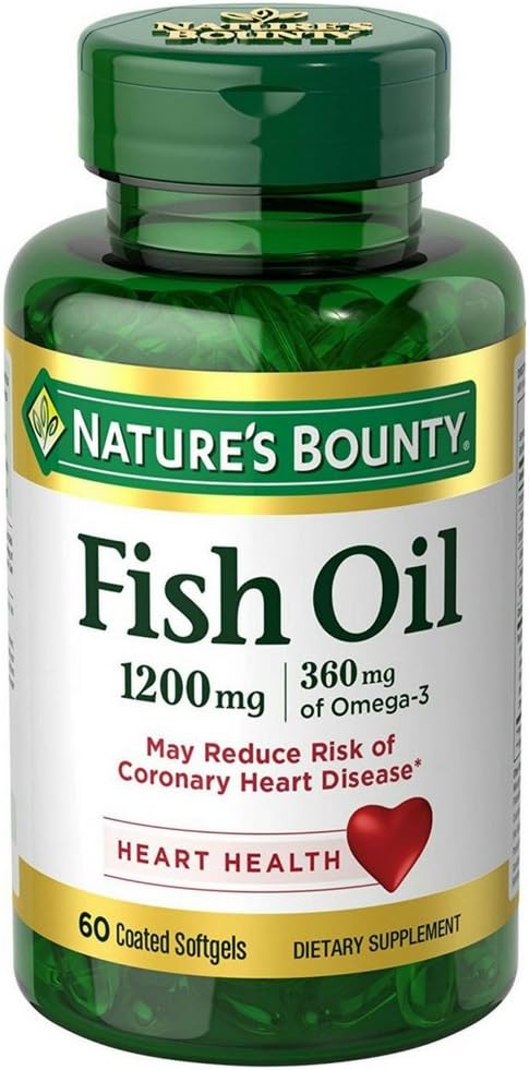 Nature 's Bounty Fish Oil, 1200mg, Softgels, 60 ea (pakke med 2)
