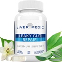 Leaky Gut Repair Natural Gut Health Supplement Glutamine Organic Slippery Elm NAG Marshmallow Root Aloe Vera MSM Quercetin Bromelain Promotes Digestive Ease, Gut Wellness 1000mg 60 Caps