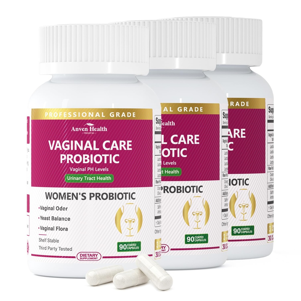 Vaginal Probiotika for kvinder pH Balance med Prebiotika - 60 Millioner Kvinder Probiotika for Vaginal Flora, Odor, Gær & fordøjelsessygdomme med Saffron, Cranberry, Vegan & Non- Gmo